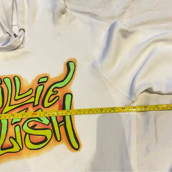 Billie Eilish Large Logo Graffiti Pullover Hoodie White - Picture 3 of 5